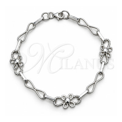 Sterling Silver Fancy Bracelet, Polished, Silver Finish, 03.392.0032.07 (05 MM Thickness, 7 Inches Length)