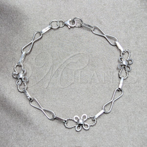 Sterling Silver Bracelet — Fancy Bracelet Polished 03. 05 MM Thickness 7 — main product view — SKU 158438 | Plata 925 brazalete — elegante Bracelet pulido 03. 05 MM Thickness 7 — SKU 158438