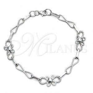 Sterling Silver Fancy Bracelet, Polished, Silver Finish, 03.392.0032.07 (05 MM Thickness, 7 Inches Length)