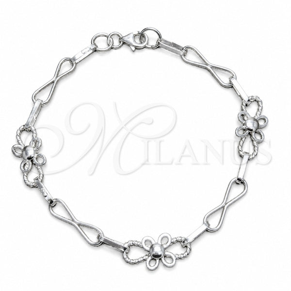 Sterling Silver Fancy Bracelet, Polished, Silver Finish, 03.392.0032.07 (05 MM Thickness, 7 Inches Length)