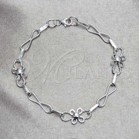 Sterling Silver Fancy Bracelet, Polished, Silver Finish, 03.392.0032.07 (05 MM Thickness, 7 Inches Length)
