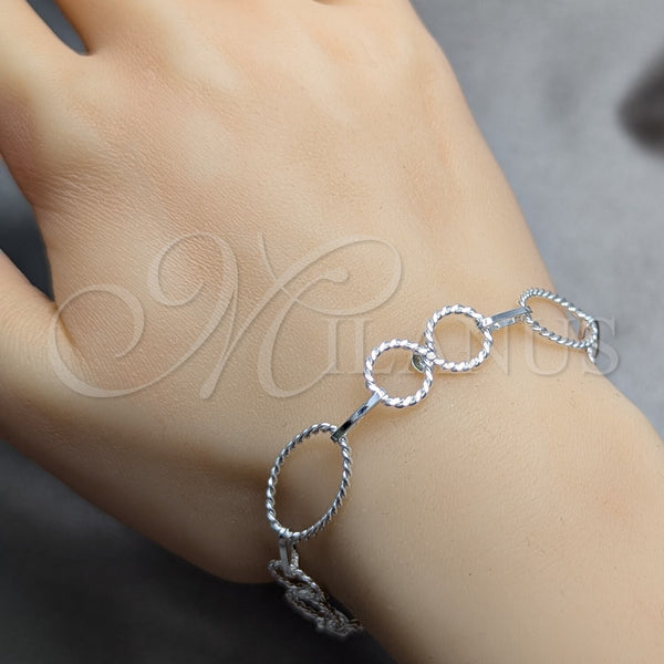 Sterling Silver Bracelet — Fancy Bracelet Polished 03. 12 MM Thickness 7 — alternate product view — SKU 158439 | Plata 925 brazalete — elegante Bracelet pulido 03. 12 MM Thickness 7 — SKU 158439
