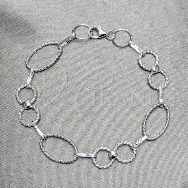 Sterling Silver Bracelet — Fancy Bracelet Polished 03. 12 MM Thickness 7 — main product view — SKU 158439 | Plata 925 brazalete — elegante Bracelet pulido 03. 12 MM Thickness 7 — SKU 158439