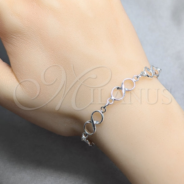 Sterling Silver Bracelet — Fancy Bracelet Infinite Design Polished 03. 10 MM — alternate product view — SKU 158440 | Plata 925 brazalete — elegante Bracelet Infinite diseño pulido 03. 10 MM — SKU 158440