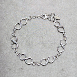 Sterling Silver Bracelet — Fancy Bracelet Infinite Design Polished 03. 10 MM — main product view — SKU 158440 | Plata 925 brazalete — elegante Bracelet Infinite diseño pulido 03. 10 MM — SKU 158440