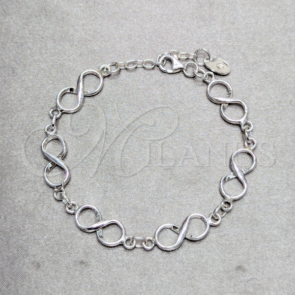 Sterling Silver Bracelet — Fancy Bracelet Infinite Design Polished 03. 10 MM — main product view — SKU 158440 | Plata 925 brazalete — elegante Bracelet Infinite diseño pulido 03. 10 MM — SKU 158440