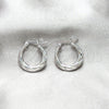 Sterling Silver Small Hoop, Twist Design, Polished, Silver Finish, 02.425.0012.20