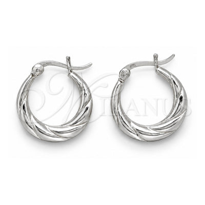 Sterling Silver Small Hoop, Twist Design, Polished, Silver Finish, 02.425.0012.20