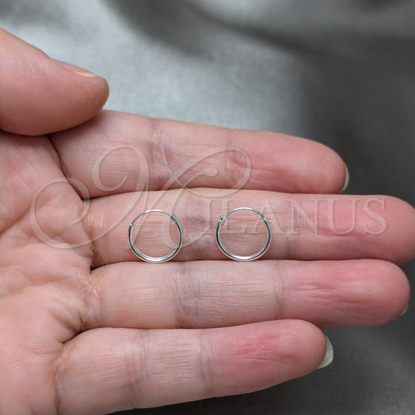 Sterling Silver Hoop Earrings — Small Hoop Polished 02. — alternate product view — SKU 158444 | Plata 925 aretes de aro — aro pequeño pulido 02. — SKU 158444