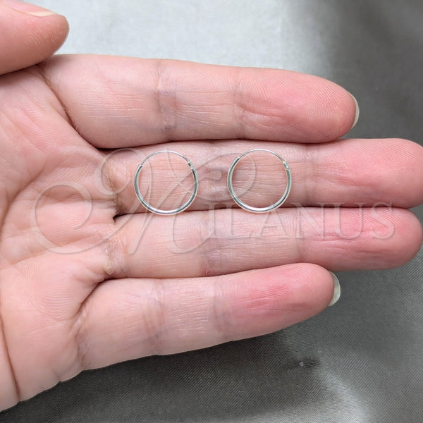 Sterling Silver Hoop Earrings — Small Hoop Polished 02. — alternate product view — SKU 158446 | Plata 925 aretes de aro — aro pequeño pulido 02. — SKU 158446