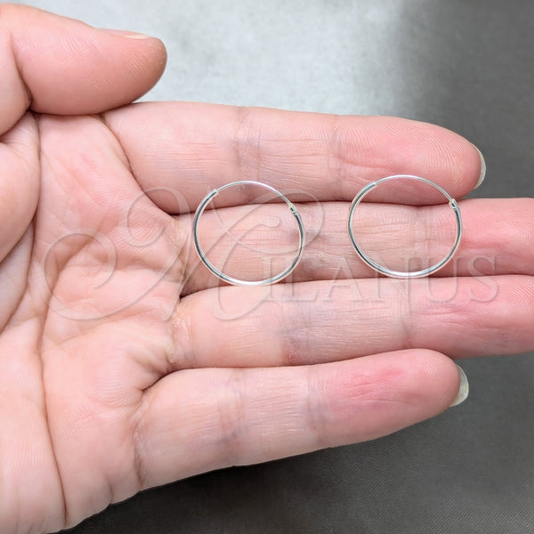 Sterling Silver Hoop Earrings — Small Hoop Polished 02. — alternate product view — SKU 158447 | Plata 925 aretes de aro — aro pequeño pulido 02. — SKU 158447