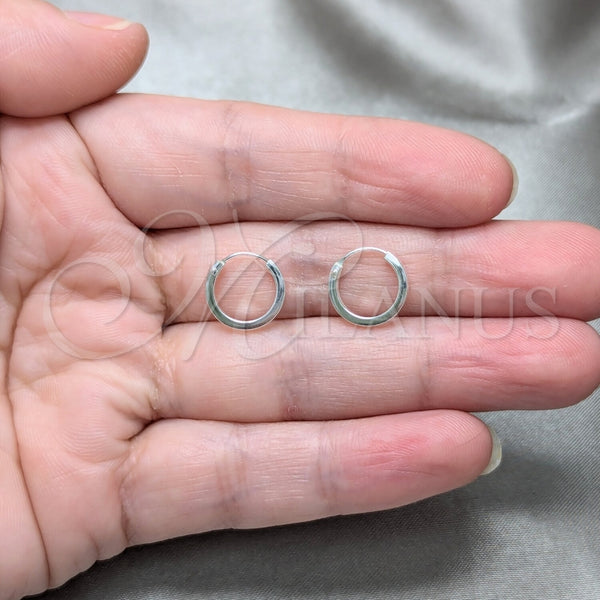 Sterling Silver Hoop Earrings — Small Hoop Polished 02. — alternate product view — SKU 158448 | Plata 925 aretes de aro — aro pequeño pulido 02. — SKU 158448