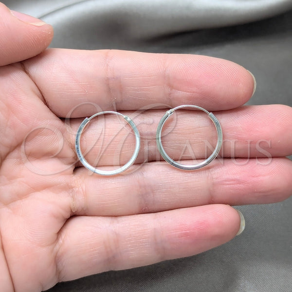 Sterling Silver Hoop Earrings — Small Hoop Polished 02. — alternate product view — SKU 158450 | Plata 925 aretes de aro — aro pequeño pulido 02. — SKU 158450