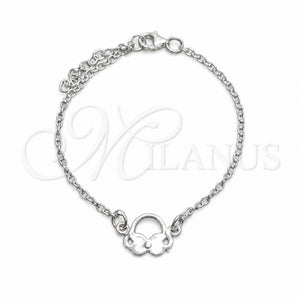 Sterling Silver Fancy Bracelet, Little Girl Design, Polished, Silver Finish, 03.392.0037.07 (15 MM Thickness, 7 Inches Length)