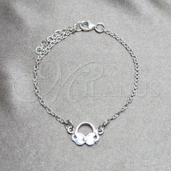 Sterling Silver Fancy Bracelet, Little Girl Design, Polished, Silver Finish, 03.392.0037.07 (15 MM Thickness, 7 Inches Length)