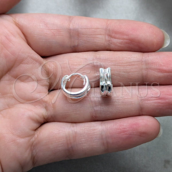 Sterling Silver Hoop Earrings — Small Hoop Polished 02. — alternate product view — SKU 158452 | Plata 925 aretes de aro — aro pequeño pulido 02. — SKU 158452