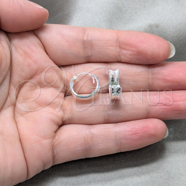 Sterling Silver Hoop Earrings — Small Hoop Polished 02. — alternate product view — SKU 158454 | Plata 925 aretes de aro — aro pequeño pulido 02. — SKU 158454