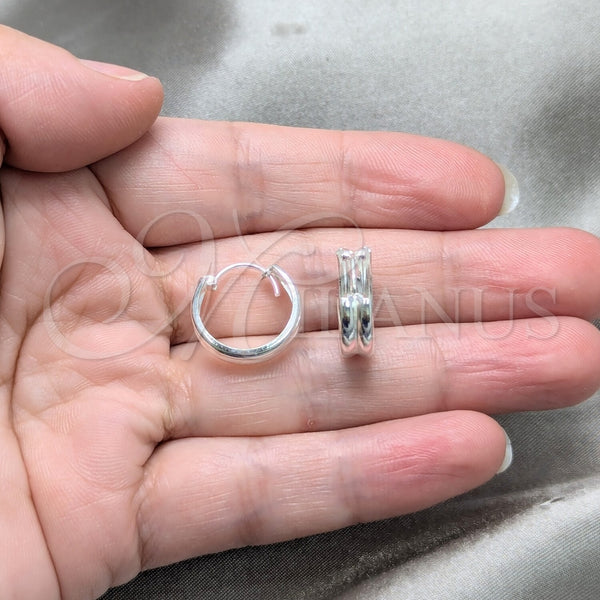 Sterling Silver Hoop Earrings — Small Hoop Polished 02. — alternate product view — SKU 158455 | Plata 925 aretes de aro — aro pequeño pulido 02. — SKU 158455