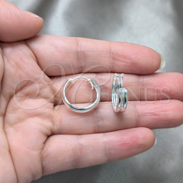 Sterling Silver Hoop Earrings — Small Hoop Polished 02. — alternate product view — SKU 158456 | Plata 925 aretes de aro — aro pequeño pulido 02. — SKU 158456