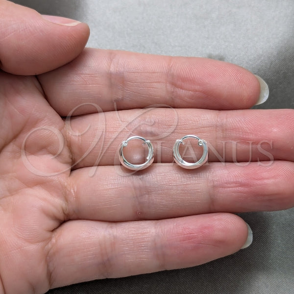 Sterling Silver Hoop Earrings — Small Hoop Polished 02. — alternate product view — SKU 158457 | Plata 925 aretes de aro — aro pequeño pulido 02. — SKU 158457