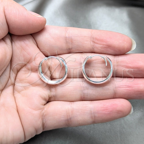 Sterling Silver Hoop Earrings — Small Hoop Polished 02. — alternate product view — SKU 158458 | Plata 925 aretes de aro — aro pequeño pulido 02. — SKU 158458