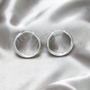 Sterling Silver Hoop Earrings — Medium Hoop Polished 02. — main product view — SKU 158459 | Plata 925 aretes de aro — Medium Hoop pulido 02. — SKU 158459