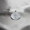 Sterling Silver Religious Pendant, San Benito Design, Polished, Silver Finish, 05.392.0110