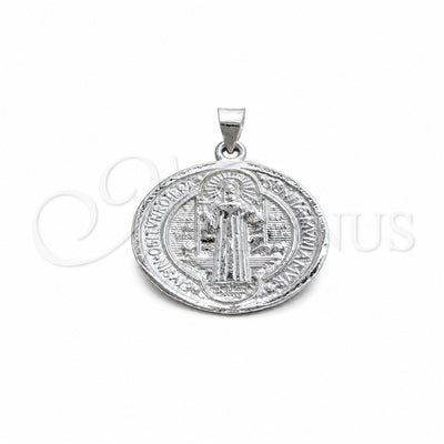Sterling Silver Religious Pendant, San Benito Design, Polished, Silver Finish, 05.392.0110 for wholesale, main product view