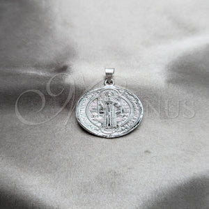Sterling Silver Pendant — Religious Pendant San Benito Design Polished 05. — main product view — SKU 158460 | Plata 925 dije — Religious Pendant San Benito diseño pulido 05. — SKU 158460