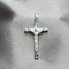 Sterling Silver Religious Pendant, Crucifix Design, Polished, Silver Finish, 05.392.0110