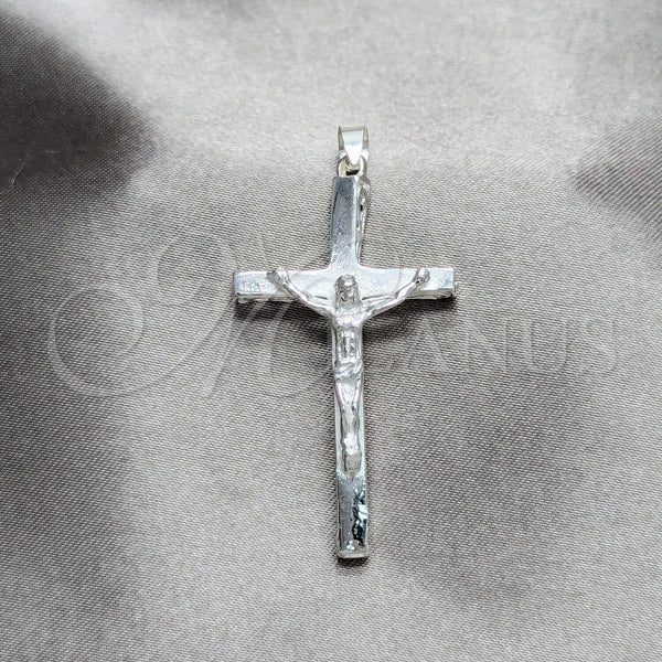 Sterling Silver Pendant — Religious Pendant Crucifix Design Polished 05. — main product view — SKU 158461 | Plata 925 dije — Religious Pendant Crucifix diseño pulido 05. — SKU 158461