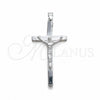 Sterling Silver Religious Pendant, Crucifix Design, Polished, Silver Finish, 05.392.0110