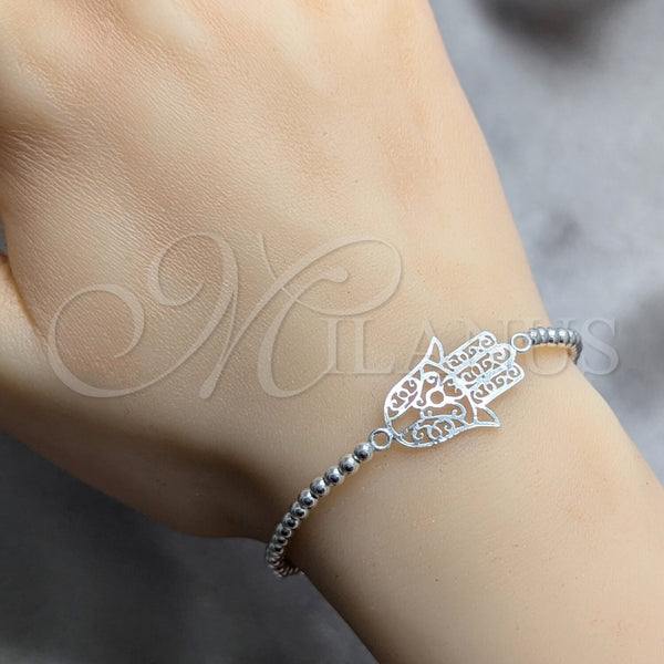 Sterling Silver Bracelet — Adjustable Bolo Bracelet Hand of God and Ball — alternate product view — SKU 158463 | Plata 925 brazalete — Adjustable Bolo Bracelet Hand of God and Ball — SKU 158463