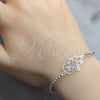 Sterling Silver Adjustable Bolo Bracelet, Judaica and Hand of God Design, Polished, Silver Finish, 03.392.0039 (03 MM Thickness, 7 Inches Length)