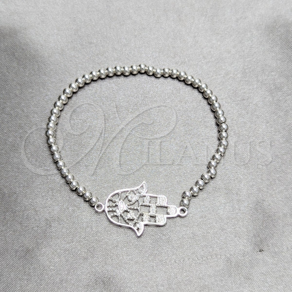 Sterling Silver Bracelet — Adjustable Bolo Bracelet Judaica and Hand of God — main product view — SKU 158464 | Plata 925 brazalete — Adjustable Bolo Bracelet Judaica and Hand of God — SKU 158464