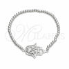 Sterling Silver Adjustable Bolo Bracelet, Judaica and Hand of God Design, Polished, Silver Finish, 03.392.0039 (03 MM Thickness, 7 Inches Length)