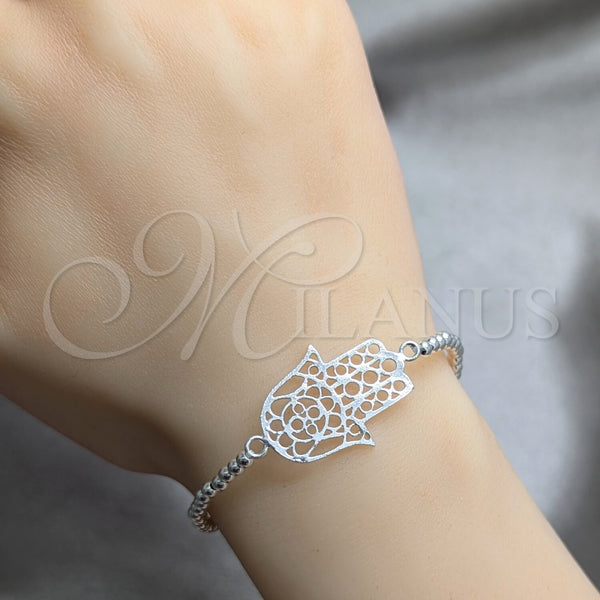 Sterling Silver Bracelet — Adjustable Bolo Bracelet Judaica and Hand of God — alternate product view — SKU 158465 | Plata 925 brazalete — Adjustable Bolo Bracelet Judaica and Hand of God — SKU 158465