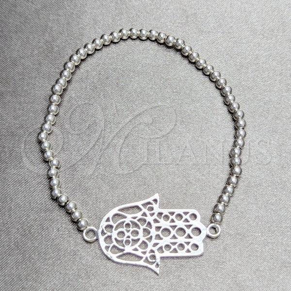 Sterling Silver Bracelet — Adjustable Bolo Bracelet Judaica and Hand of God — main product view — SKU 158465 | Plata 925 brazalete — Adjustable Bolo Bracelet Judaica and Hand of God — SKU 158465