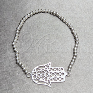 Sterling Silver Bracelet — Adjustable Bolo Bracelet Judaica and Hand of God — main product view — SKU 158465 | Plata 925 brazalete — Adjustable Bolo Bracelet Judaica and Hand of God — SKU 158465
