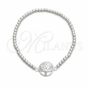 Sterling Silver Adjustable Bolo Bracelet, Judaica and Hand of God Design, Polished, Silver Finish, 03.392.0041 (03 MM Thickness, 7 Inches Length)