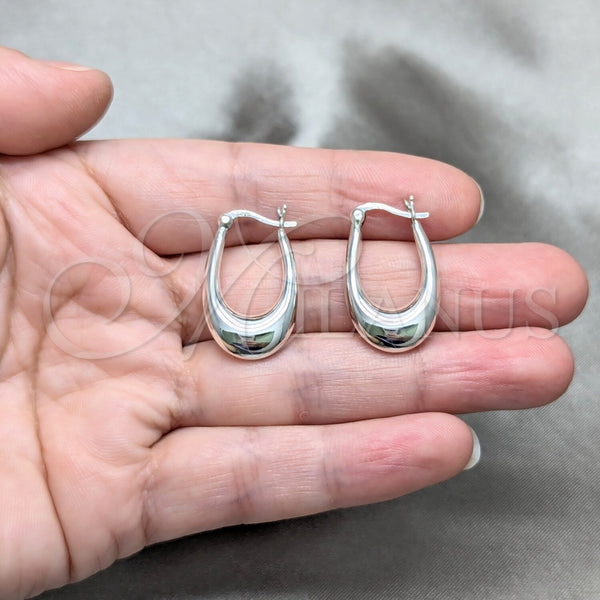 Sterling Silver Hoop Earrings — Small Hoop Hollow and Chunky Design Polished 02. — alternate product view — SKU 158468 | Plata 925 aretes de aro — aro pequeño Hollow and Chunky diseño pulido 02. — SKU 158468