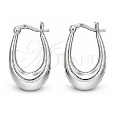 Sterling Silver Small Hoop, Hollow and Chunky Design, Polished, Silver Finish, 02.401.0084.15