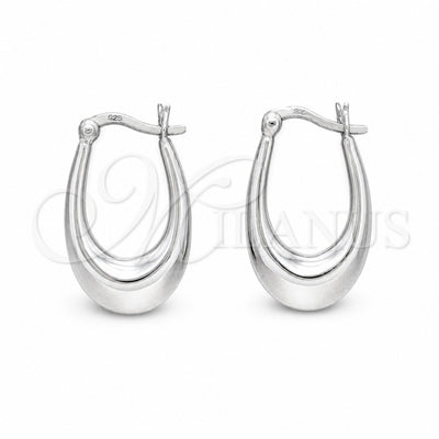Sterling Silver Small Hoop, Hollow and Chunky Design, Polished, Silver Finish, 02.401.0084.15 for wholesale, main product view