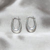 Sterling Silver Small Hoop, Hollow and Chunky Design, Polished, Silver Finish, 02.401.0084.15