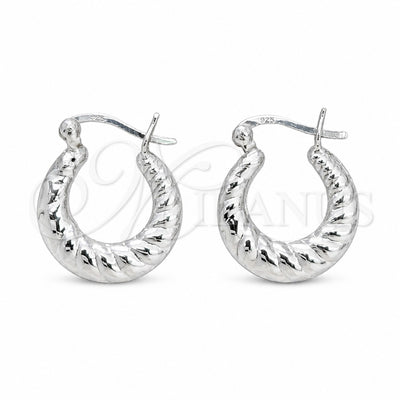 Sterling Silver Small Hoop, Twist and Hollow Design, Polished, Silver Finish, 02.401.0085.22 for wholesale, main product view