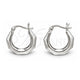 Sterling Silver Small Hoop, Chunky and Hollow Design, Polished, Silver Finish, 02.401.0086.20