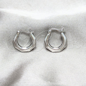Sterling Silver Hoop Earrings — Small Hoop Chunky and Hollow Design Polished 02. — main product view — SKU 158470 | Plata 925 aretes de aro — aro pequeño Chunky and Hollow diseño pulido 02. — SKU 158470