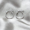 Sterling Silver Small Hoop, Twist Design, Polished, Silver Finish, 02.401.0088.16