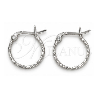 Sterling Silver Small Hoop, Twist Design, Polished, Silver Finish, 02.401.0088.16