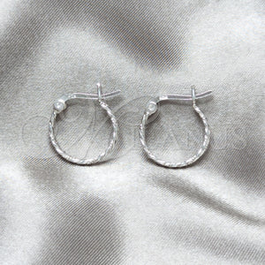 Sterling Silver Hoop Earrings — Small Hoop Twist Design Polished 02. — main product view — SKU 158473 | Plata 925 aretes de aro — aro pequeño Twist diseño pulido 02. — SKU 158473